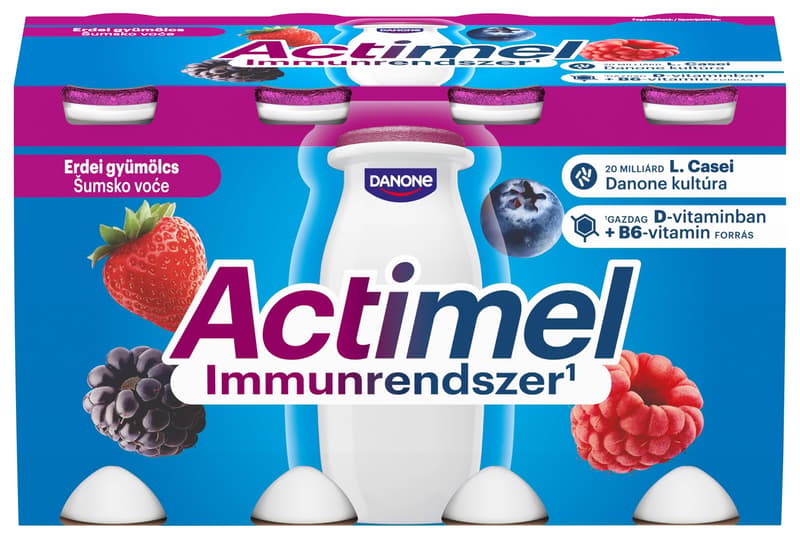 Actimel Low Fat, Live Cultured, Forest Fruit Flavoured Yoghurt Drink (8x100 ml)