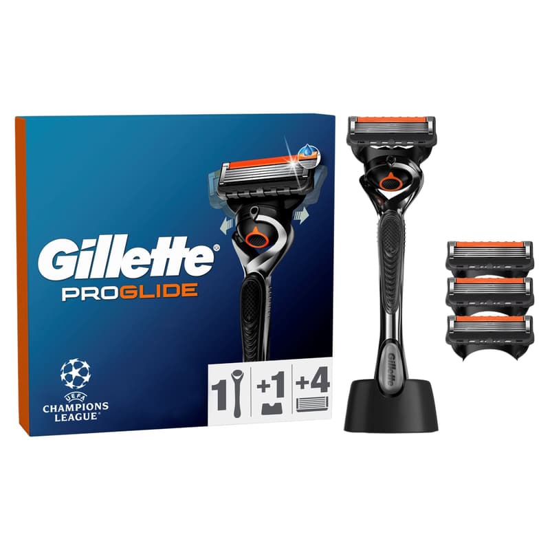Gillette ProGlide Férfi Borotva 4 db Borotvabetéttel, Borotvatartóval, Champions League Edition