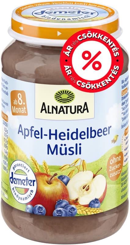 Alnatura BIO Baby Food with Apple-Blueberry Muesli 190g