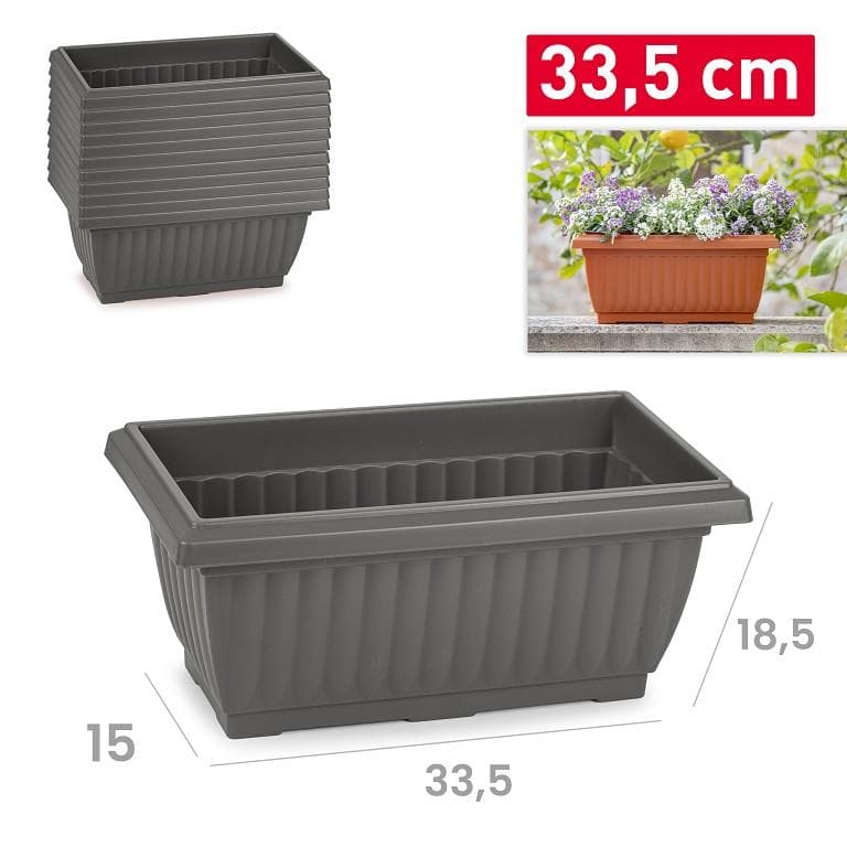 MŰANYAG KASPÓ 33,5 CM   antracit szürke