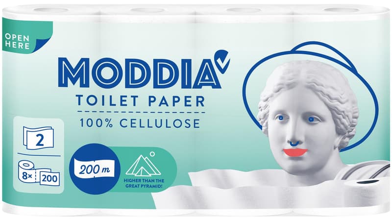 Moddia toalett papír 2 rétegű 8 tekercs