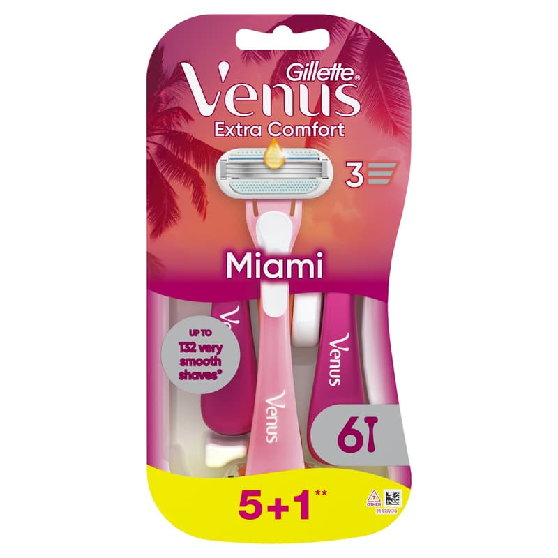 Gillette Venus Smooth Miami Eldobható Női Borotva, 6 db