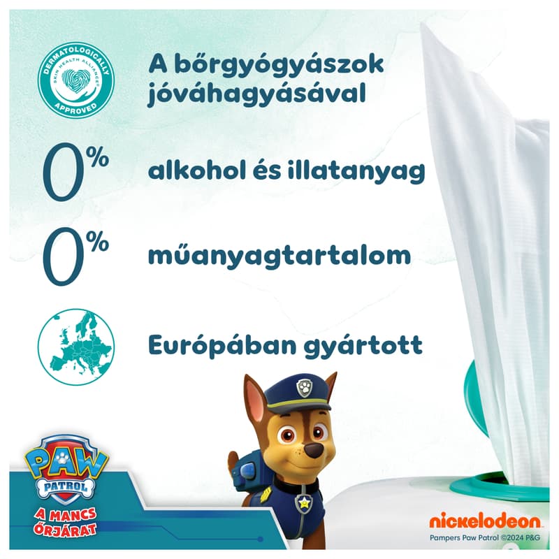 Pampers Harmonie Nedves Törlőkendő Aqua Mancs Őrjárat, 9x48 db