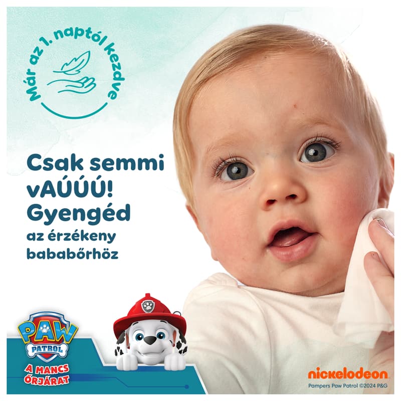 Pampers Harmonie Nedves Törlőkendő Aqua Mancs Őrjárat, 9x48 db