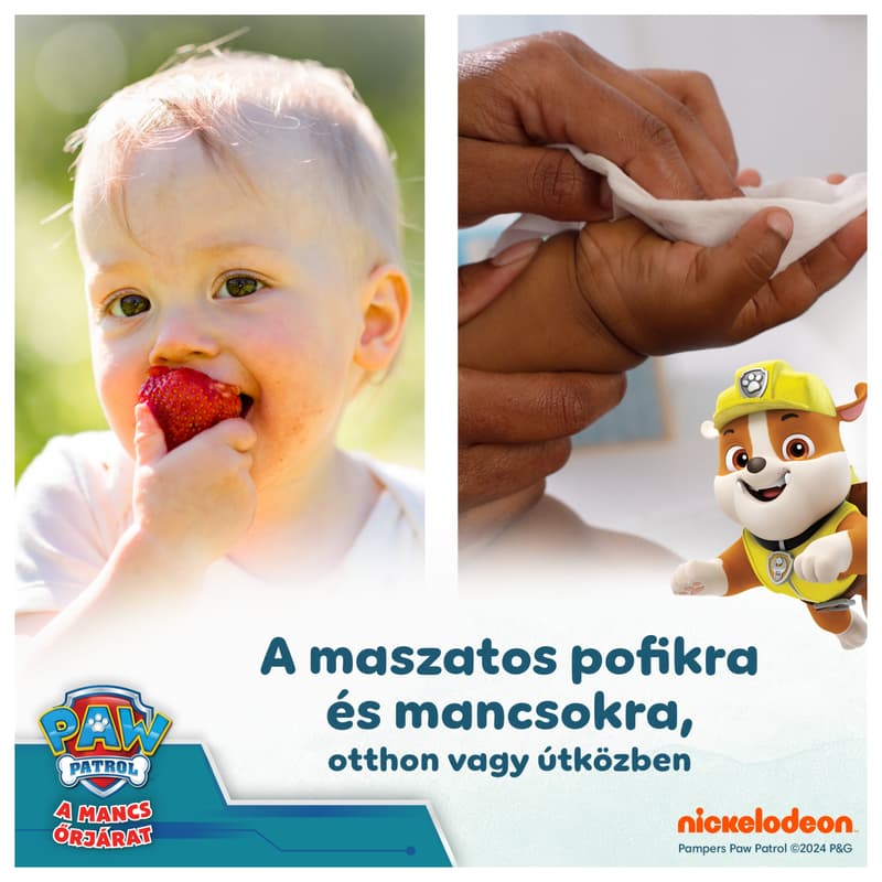 Pampers Harmonie Nedves Törlőkendő Aqua Mancs Őrjárat, 9x48 db