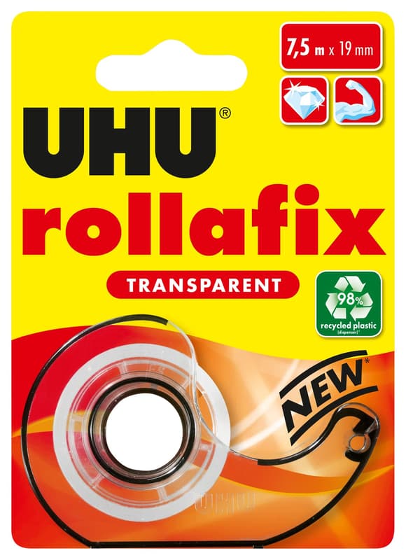 UHU Rollafix transp. 7,5m+small disp. Bl