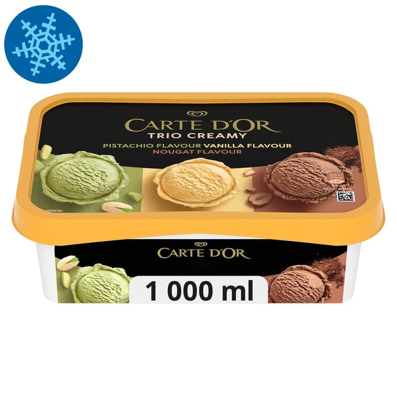 CARTE D'OR Ice Cream Trio Creamy Pistachio-Vanilla-Nougat 1000ml