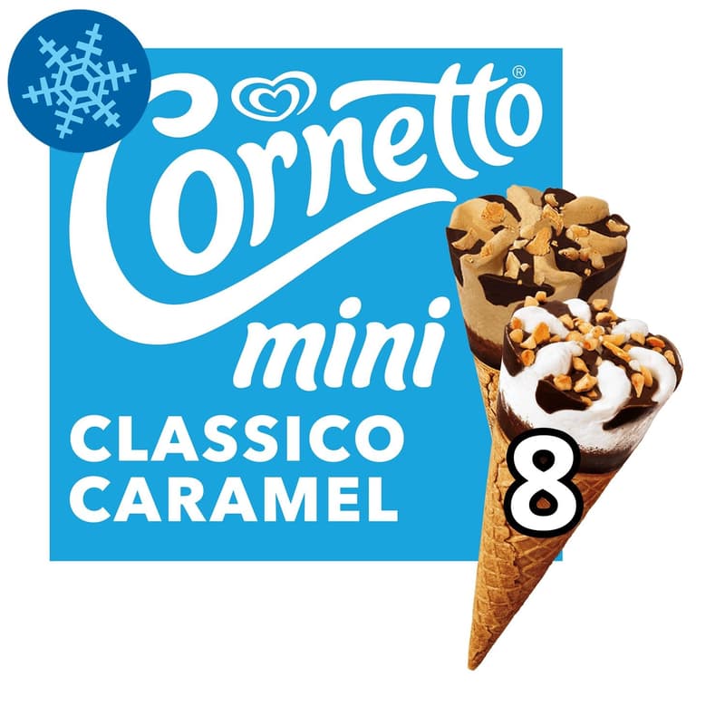 CORNETTO Multipack Funnel Ice Cream Mini Classico Caramel 8x60ml