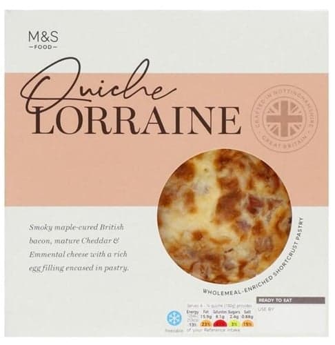Marks & Spencer Buttery Pastry with Extra Mature Cheddar Cheese, British Maple Syrup Marinated Smoked Bacon and Dry Cured Caesar Bacon, Filled with Egg Cream