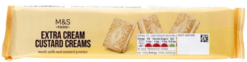 Marks & Spencer Food Extra Cream Custard Creams 165g