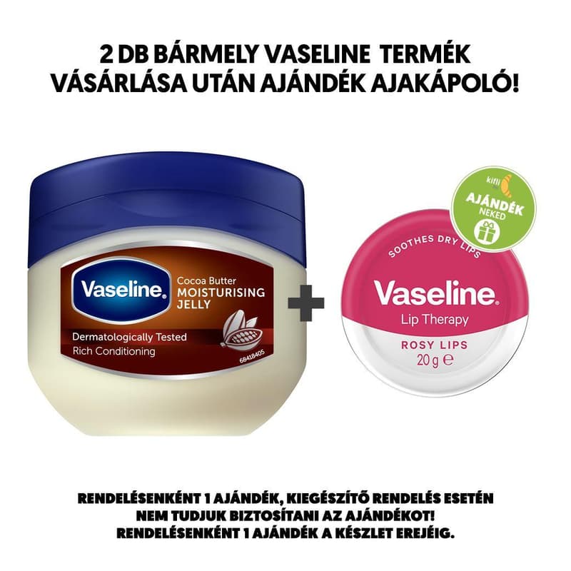 Vaseline Petroleum Jelly Kakaóvajas tégelyes krém, 100 ml