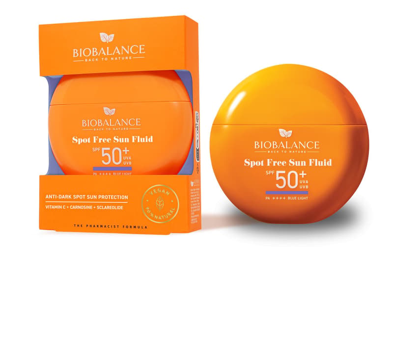 Biobalance Spot Free sötét foltok elleni vízálló fényvédő fluid arcra SPF50+