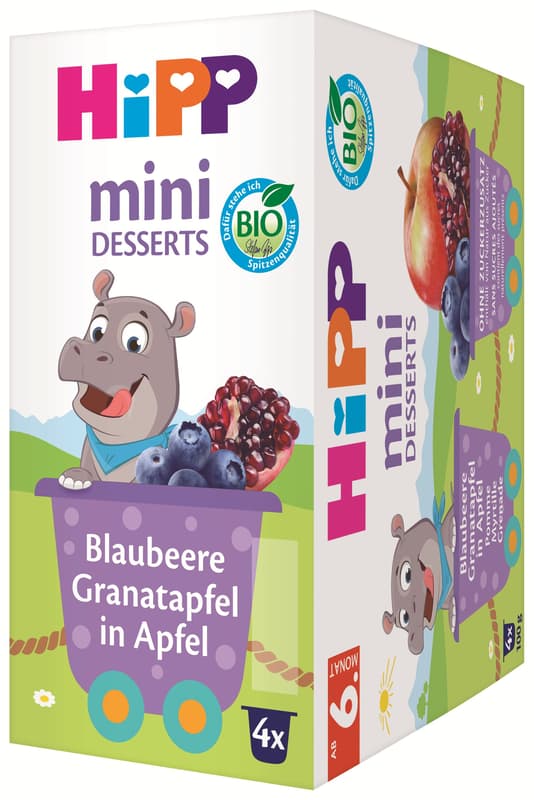 Hipp BIO Blueberry-pomegranate in apple, from 6 months