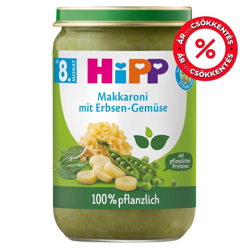 Hipp BIO Macaroni with mild pea stew, from 8 months