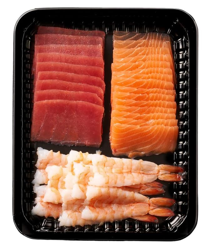 OCEANS Sushi Set 3 (salmon sashimi slices, tuna sashimi slices, ebi shrimp)