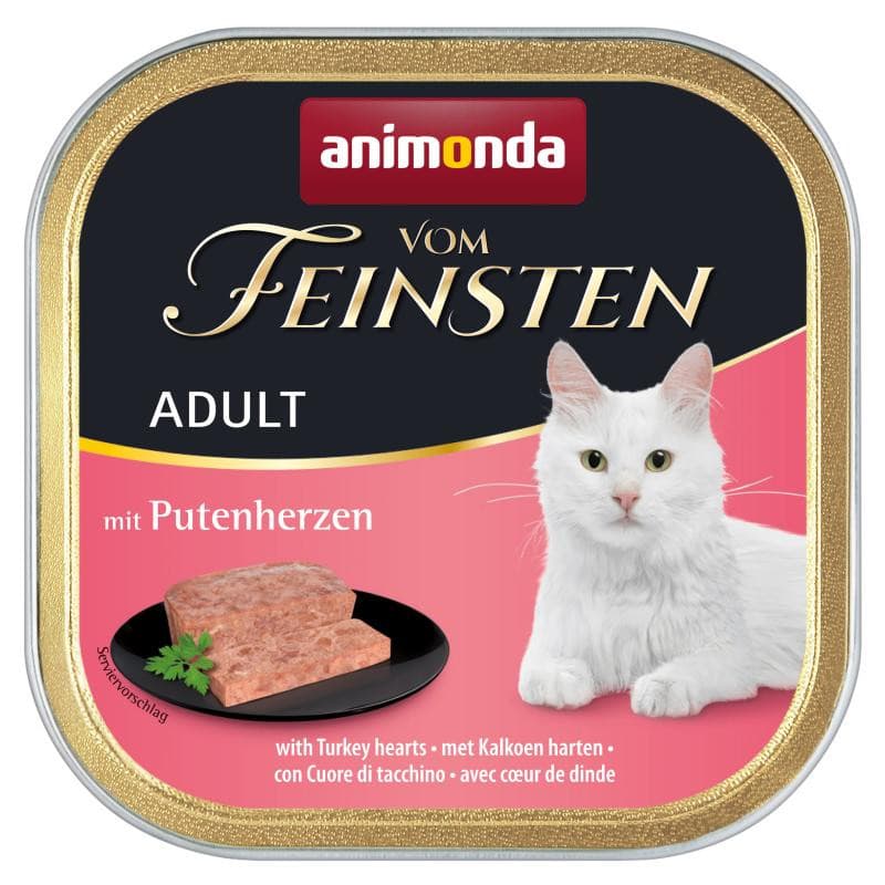 Animonda Feinsten Adult alutálkás nedveseledel felnőtt macskáknak, pulykaszív