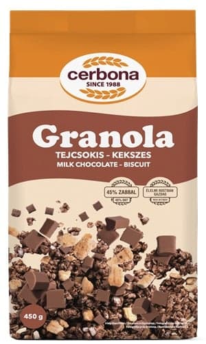 Cerbona milk chocolate-cookie granola 450g