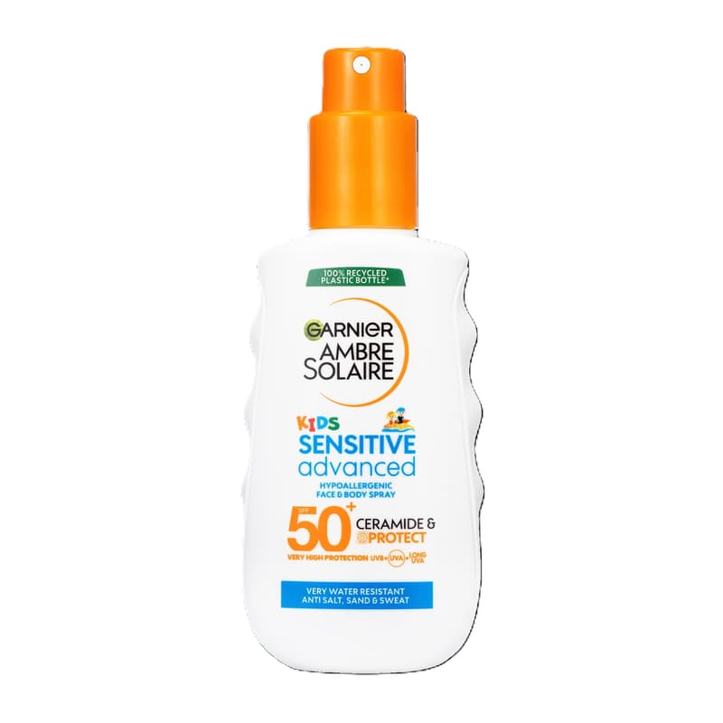 Garnier Ambre Solaire napvédő spray nagyon magas védelemmel SPF50+ gyerekek érzékeny bőrére