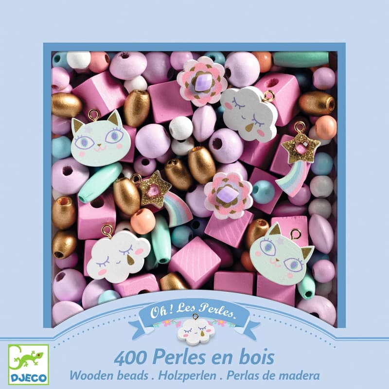 Djeco Fagyöngy készlet - Szivárvány - Wooden beads