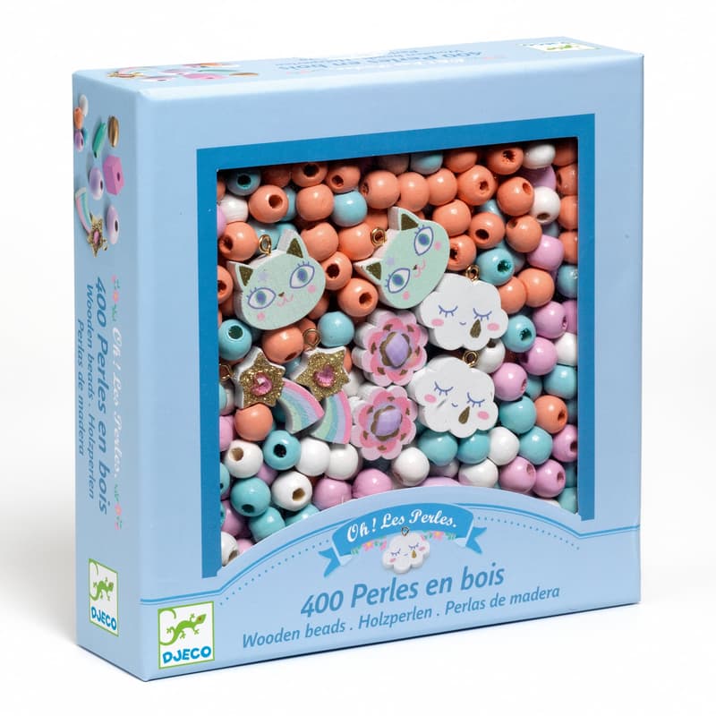Djeco Fagyöngy készlet - Szivárvány - Wooden beads