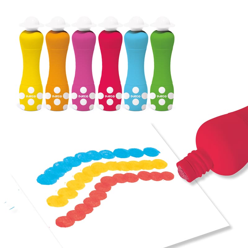 Djeco Marok filc készlet 6 színben - Pontozó színezés - 6 foam markers