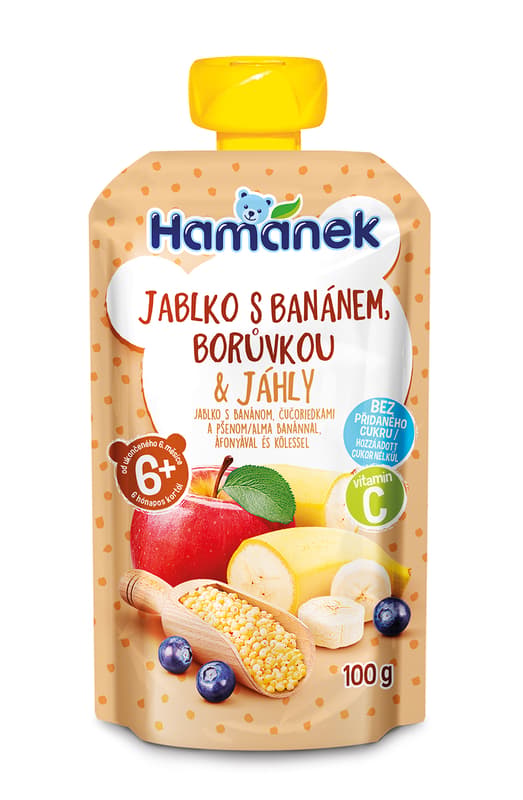 Hamanek desszert alma banán áfonya köles 6 hónapos kortól