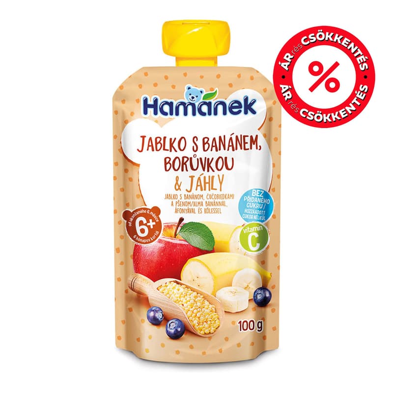 Hamanek desszert alma banán áfonya köles 6 hónapos kortól