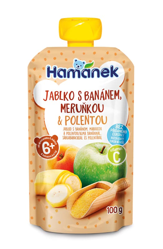 Hamanek desszert alma banán sárgabarack polenta 6 hónapos kortól