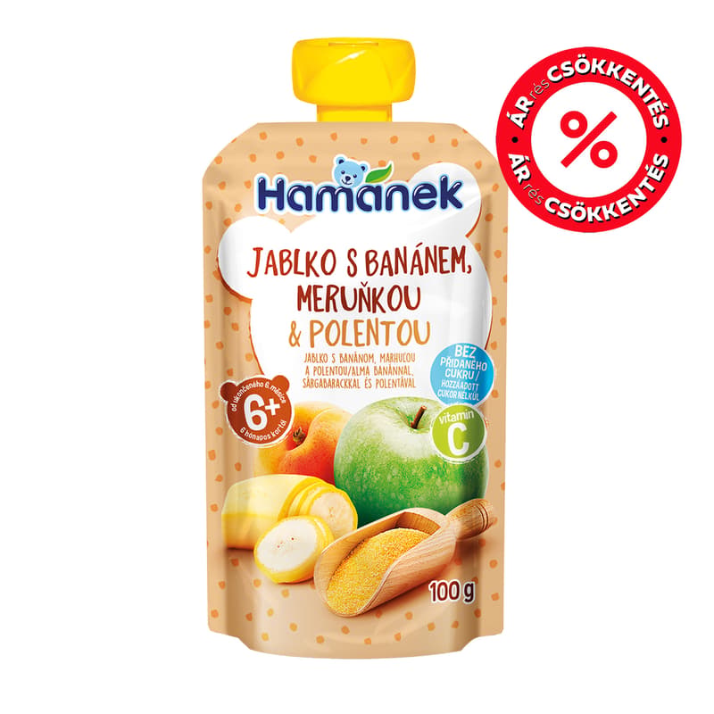 Hamanek desszert alma banán sárgabarack polenta 6 hónapos kortól