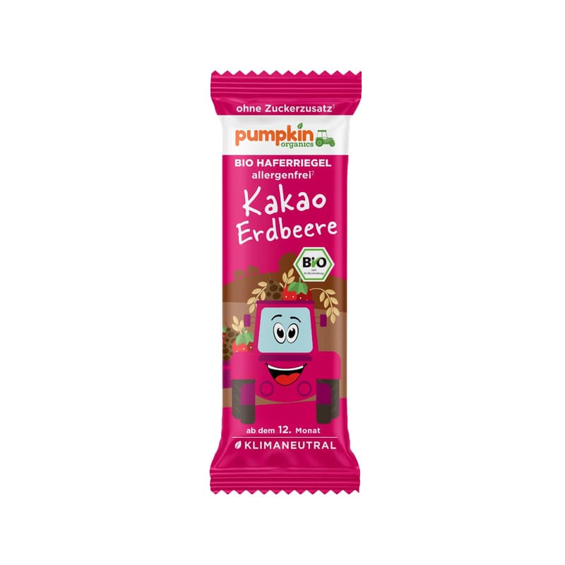Pumpkin Organics Bio Oat Bar with Cocoa & Strawberry 12 m+