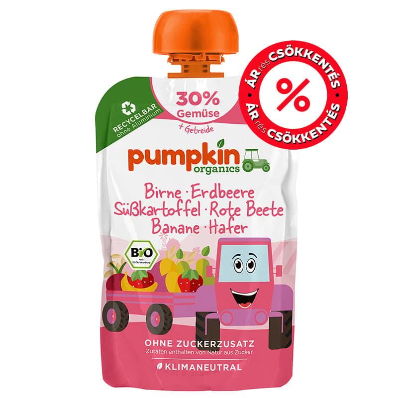 Pumpkin Organics Bio Vegetable puree Pear, strawberry, sweet potato, beet, oats
