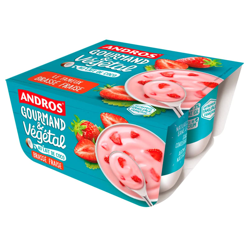 Andros Gourmandt & Végétal Strawberry Vegangurt (4x100g)