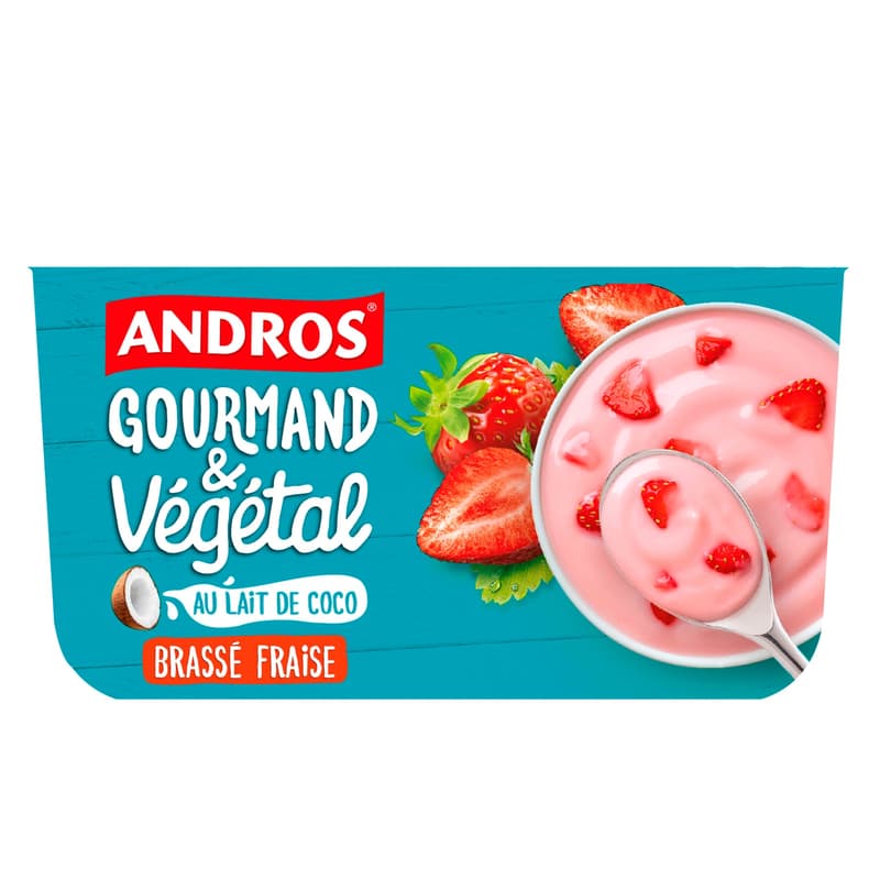 Andros Gourmandt & Végétal Strawberry Vegangurt (4x100g)