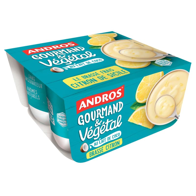 Andros Gourmandt & Végétal Lemon Vegangurt (4x100g)