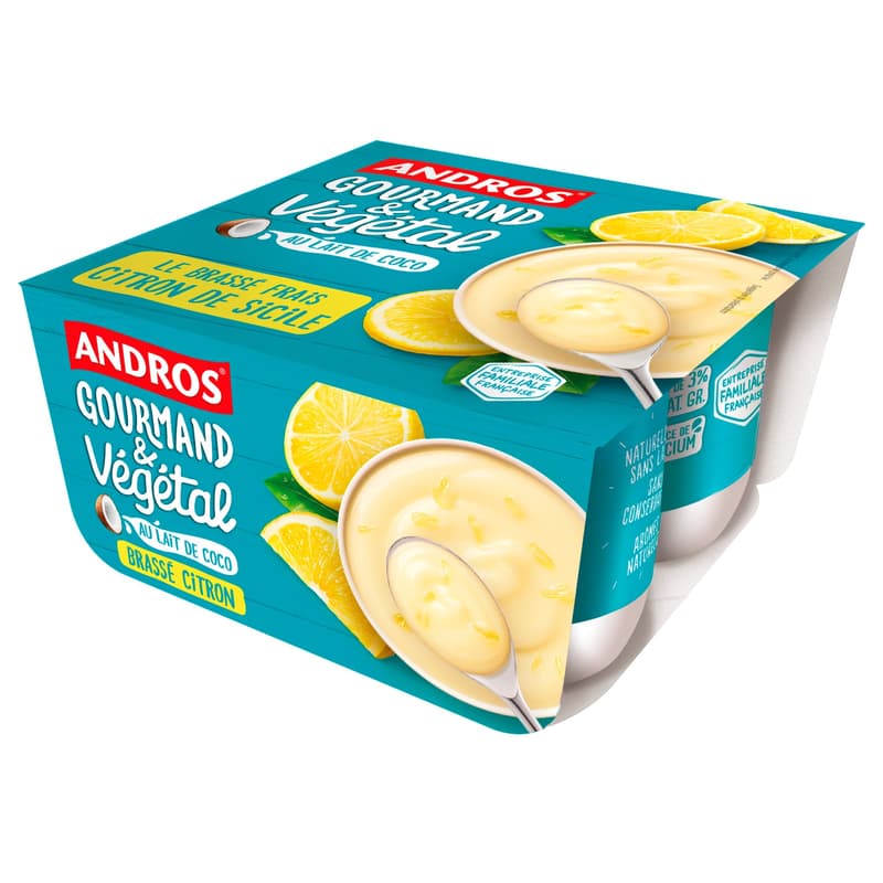 Andros Gourmandt & Végétal Lemon Vegangurt (4x100g)