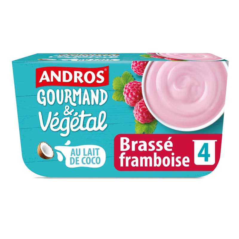 Andros Gourmandt & Végétal Raspberry Vegangurt (4x100g)