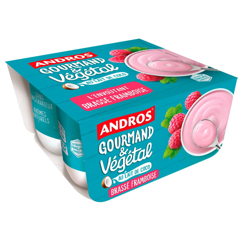Andros Gourmandt & Végétal Raspberry Vegangurt (4x100g)