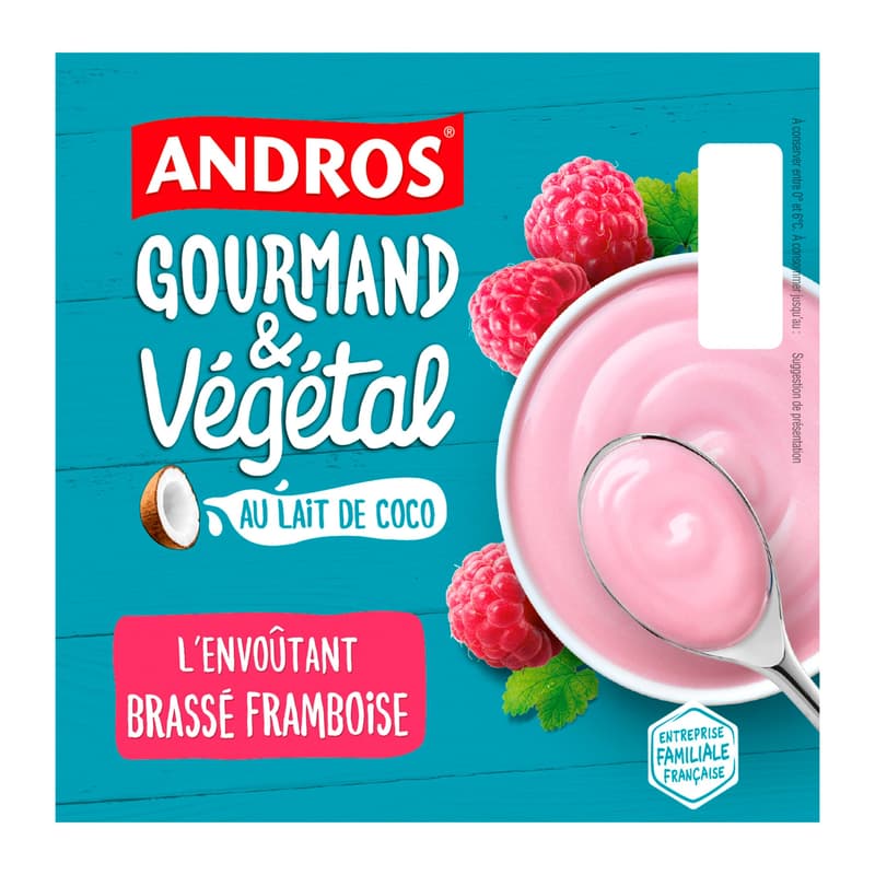 Andros Gourmandt & Végétal Raspberry Vegangurt (4x100g)