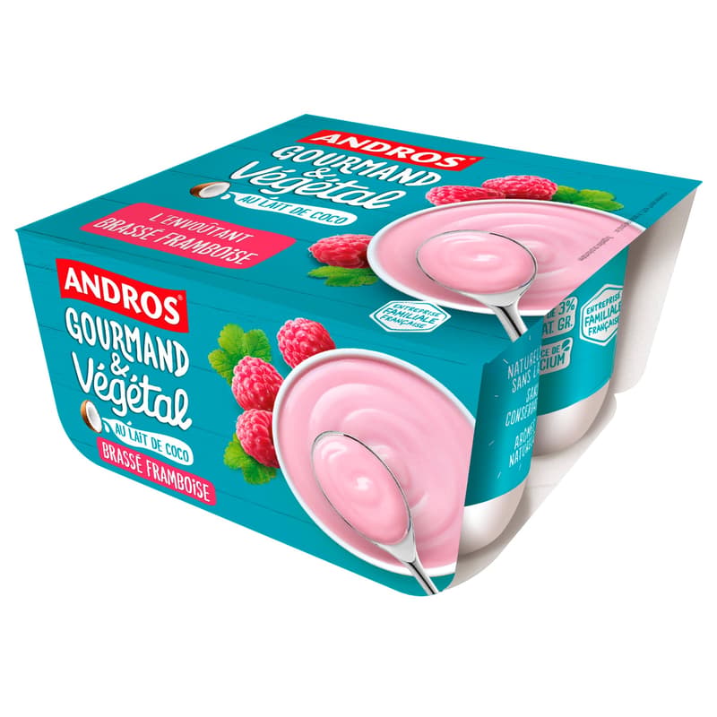 Andros Gourmandt & Végétal Raspberry Vegangurt (4x100g)