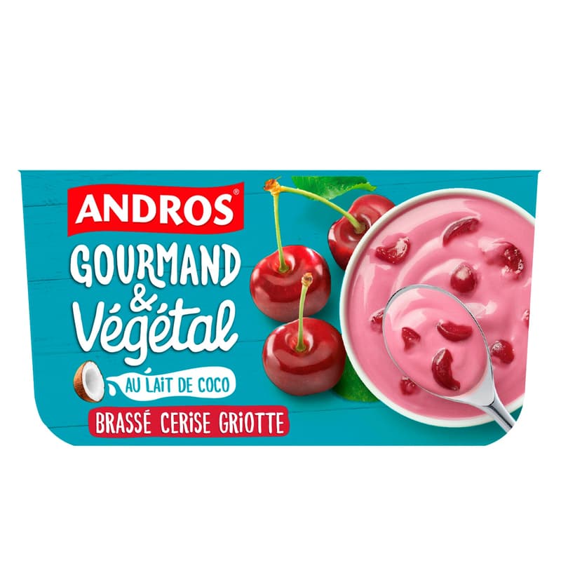 Andros Gourmandt & Végétal Sour Cherry Vegangurt (4x100g)