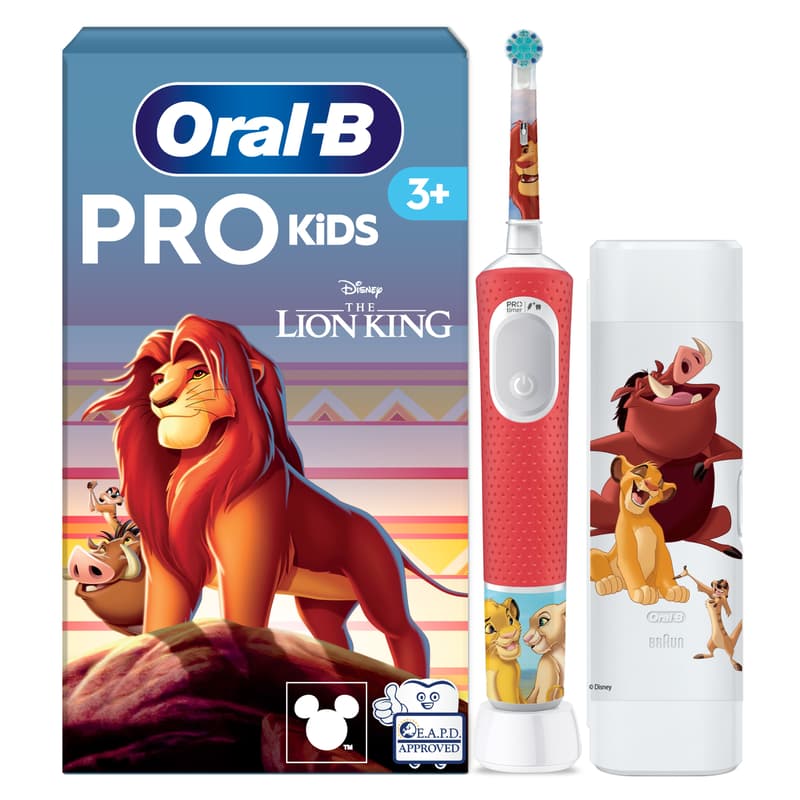 Oral-B Pro Kids Elektromos Fogkefe, Oroszlánkirály, Utazótokkal