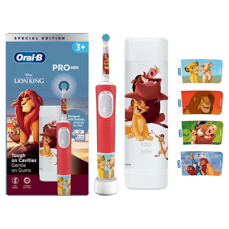 Oral-B Pro Kids Elektromos Fogkefe, Oroszlánkirály, Utazótokkal