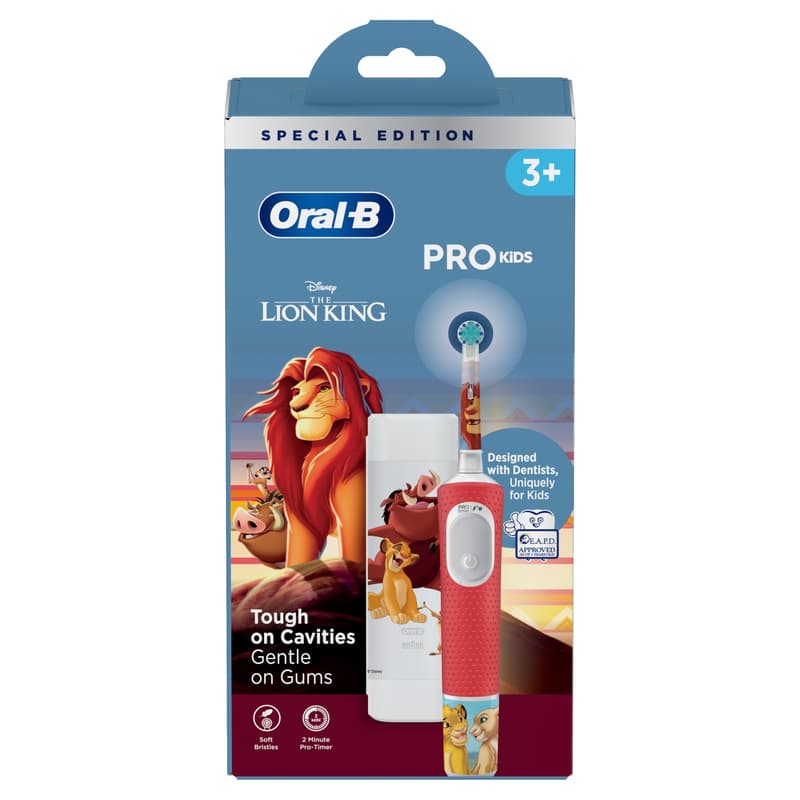 Oral-B Pro Kids Elektromos Fogkefe, Oroszlánkirály, Utazótokkal