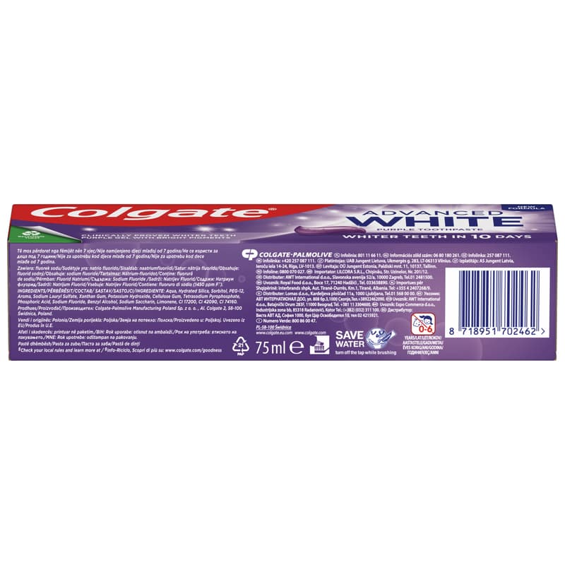Colgate Advanced Whitening Purple toothpaste