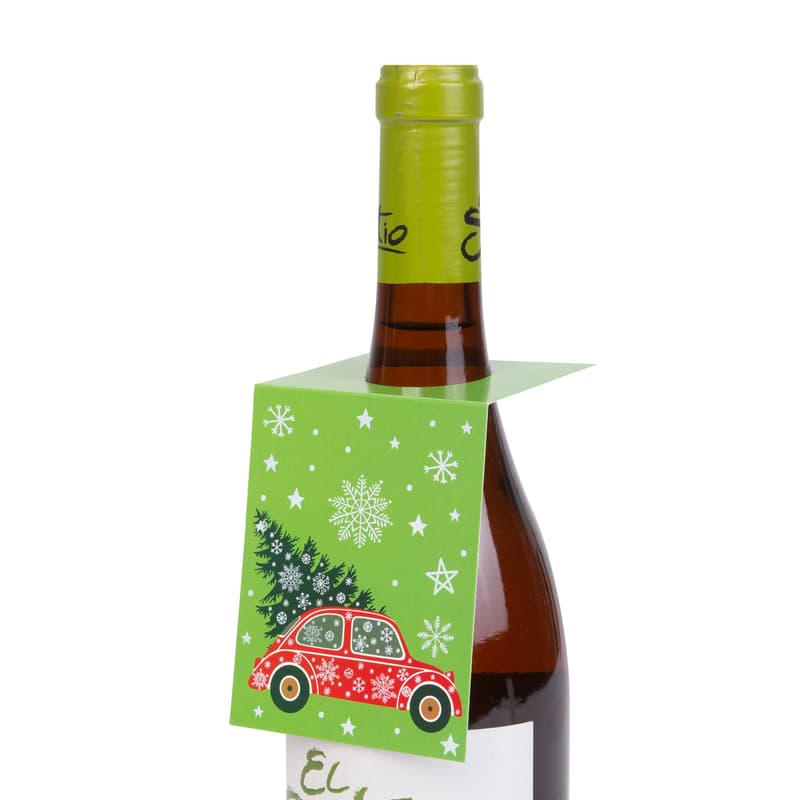 Christmas drink bottle card - 6 pcs / pack