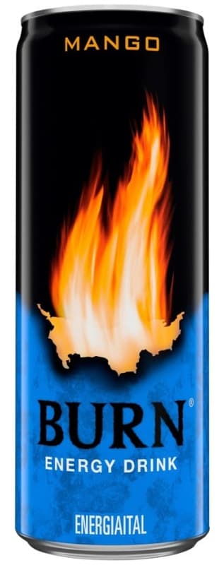 Burn Carbonated Mango-Flavoured Energy Drink with Caffeine 250 ml