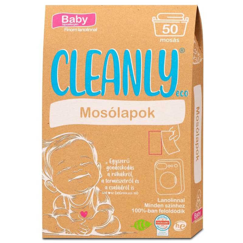 Cleanly Eco Washcloths Baby with lanolin 50pcs
