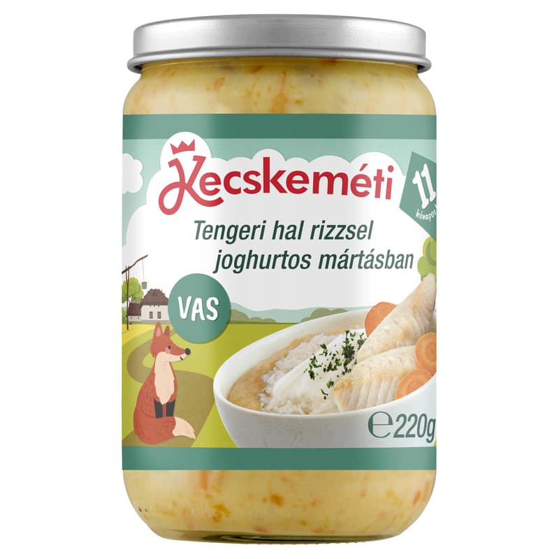Kecskeméti Sea fish with rice in yogurt sauce, from 11 months