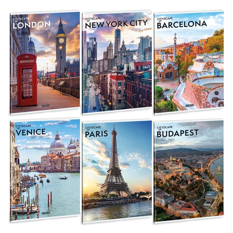 A/4 Extra Kapcsos Füzet-Négyzethálós Cityscape (5482) 25
