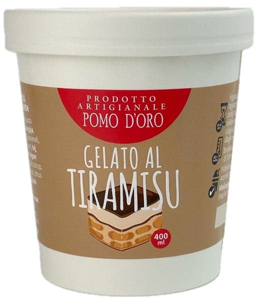 Pomo D'oro Gelato al tiramisu - Prodotto artigianale - Pomo D'Oro - házi készítésű tiramisu jégkrém